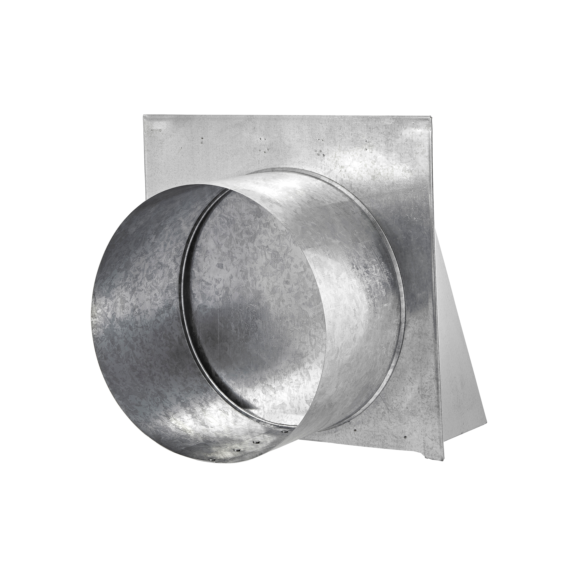 587G-6-03 Galvanized Steel Wall Exhaust Hood Exhaust Vent - Spring Damper - 6 inch Pipe - Back