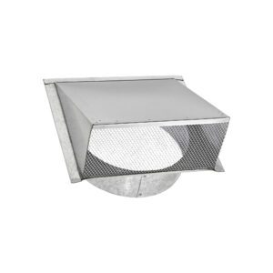 Galvanized Wall Fresh Air Intake Vent - Screen (No Damper) - 3 inch Pipe - Angle