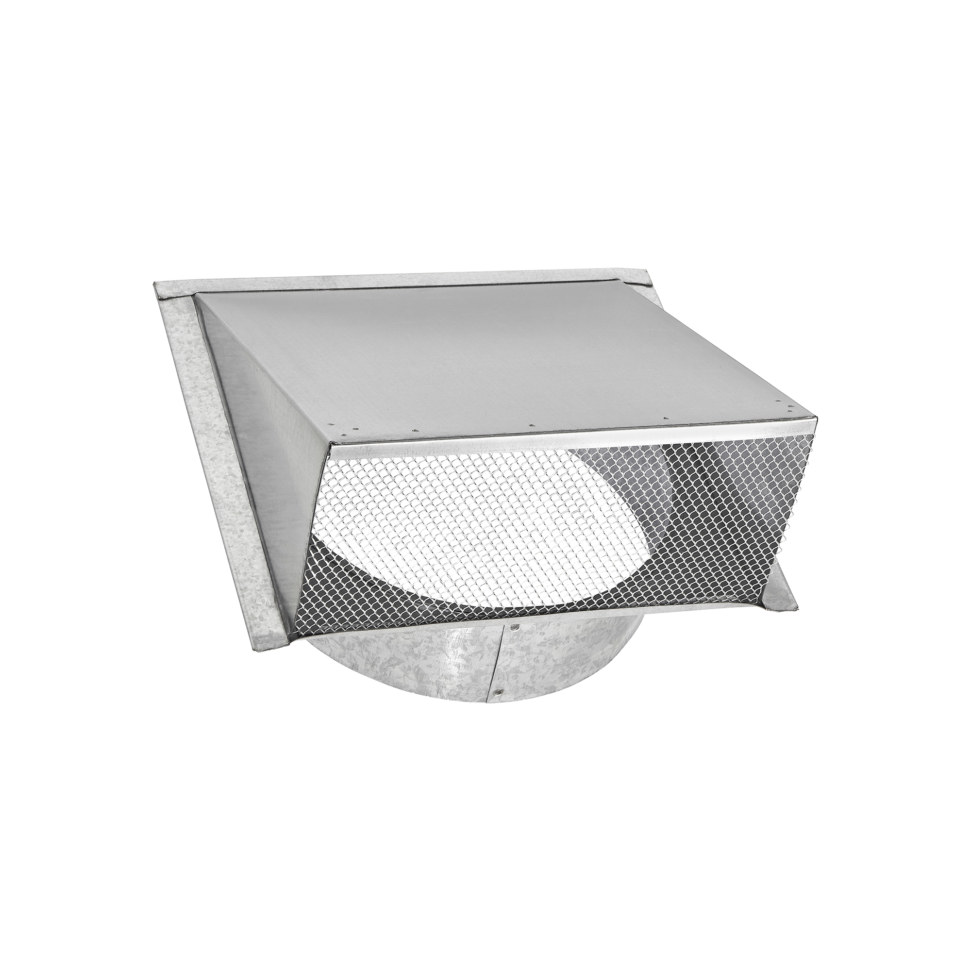 Galvanized Wall Fresh Air Intake Vent - Screen (No Damper) - 3 inch Pipe - Angle