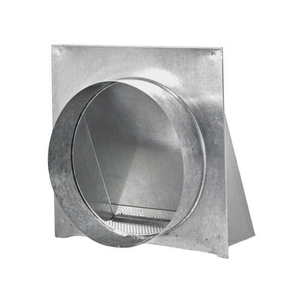 Galvanized Wall Fresh Air Intake Vent - Screen (No Damper) - 3 inch Pipe - Back