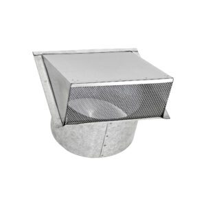 Galvanized Wall Fresh Air Intake Vent - Screen (No Damper) - 6 inch Pipe - Angle