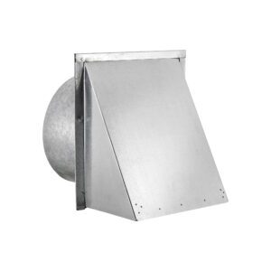 Galvanized Wall Fresh Air Intake Vent - Screen (No Damper) - 6 inch Pipe - Angled