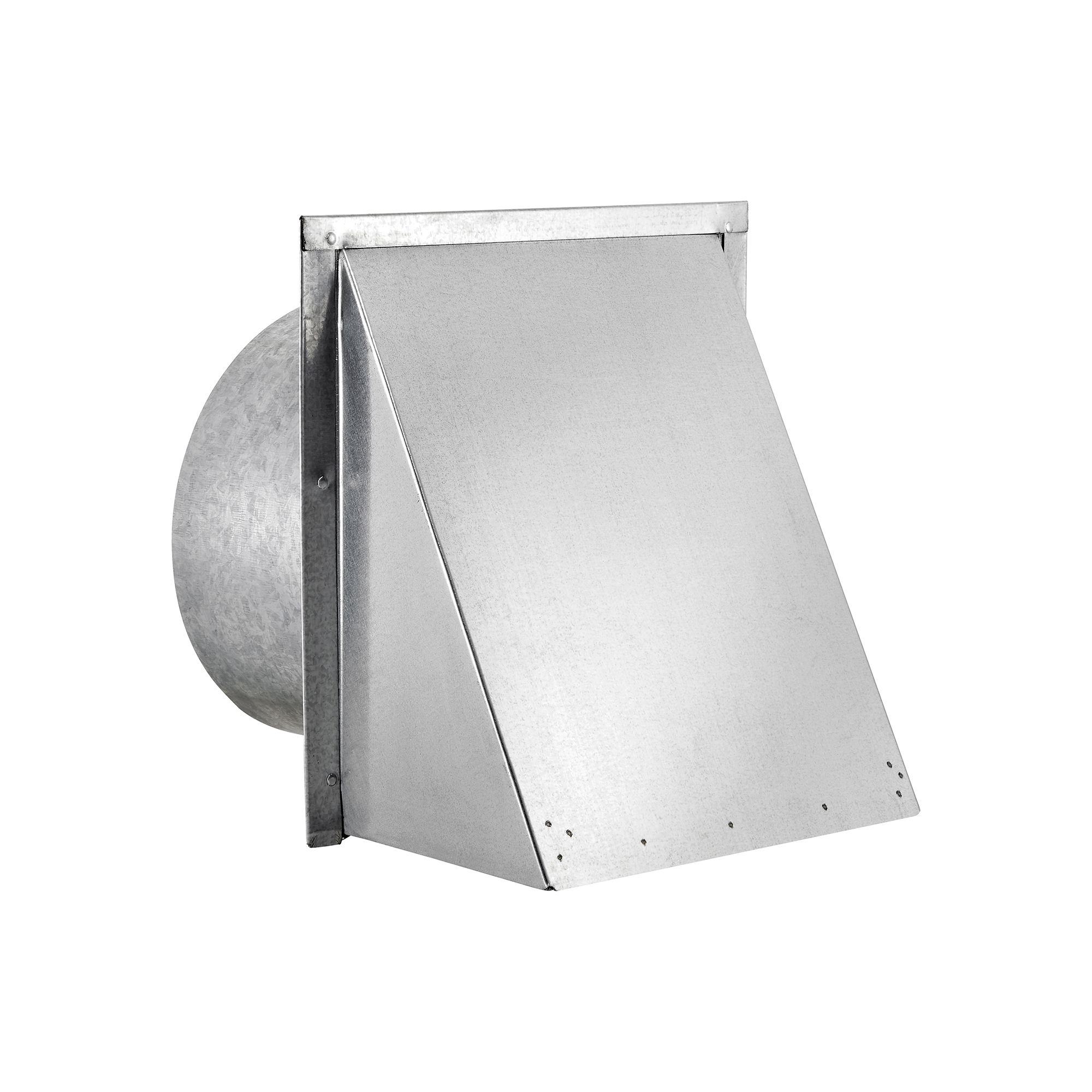 587GNDS-6-02 Galvanized Wall Fresh Air Intake Vent - Screen (No Damper) - 6 inch Pipe - Angled