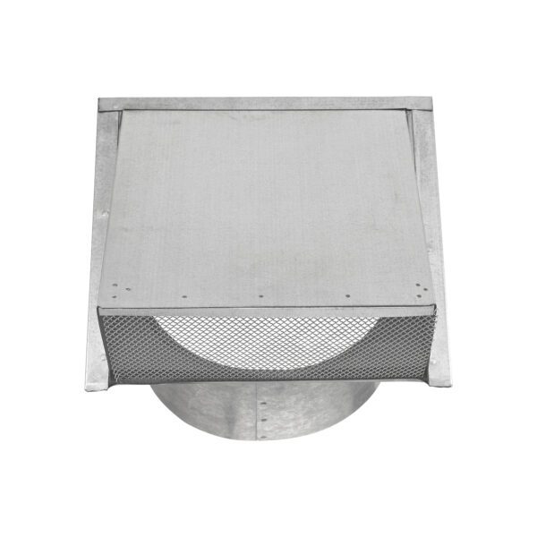 Galvanized Wall Fresh Air Intake Vent - Screen (No Damper) - 6 inch Pipe - Front