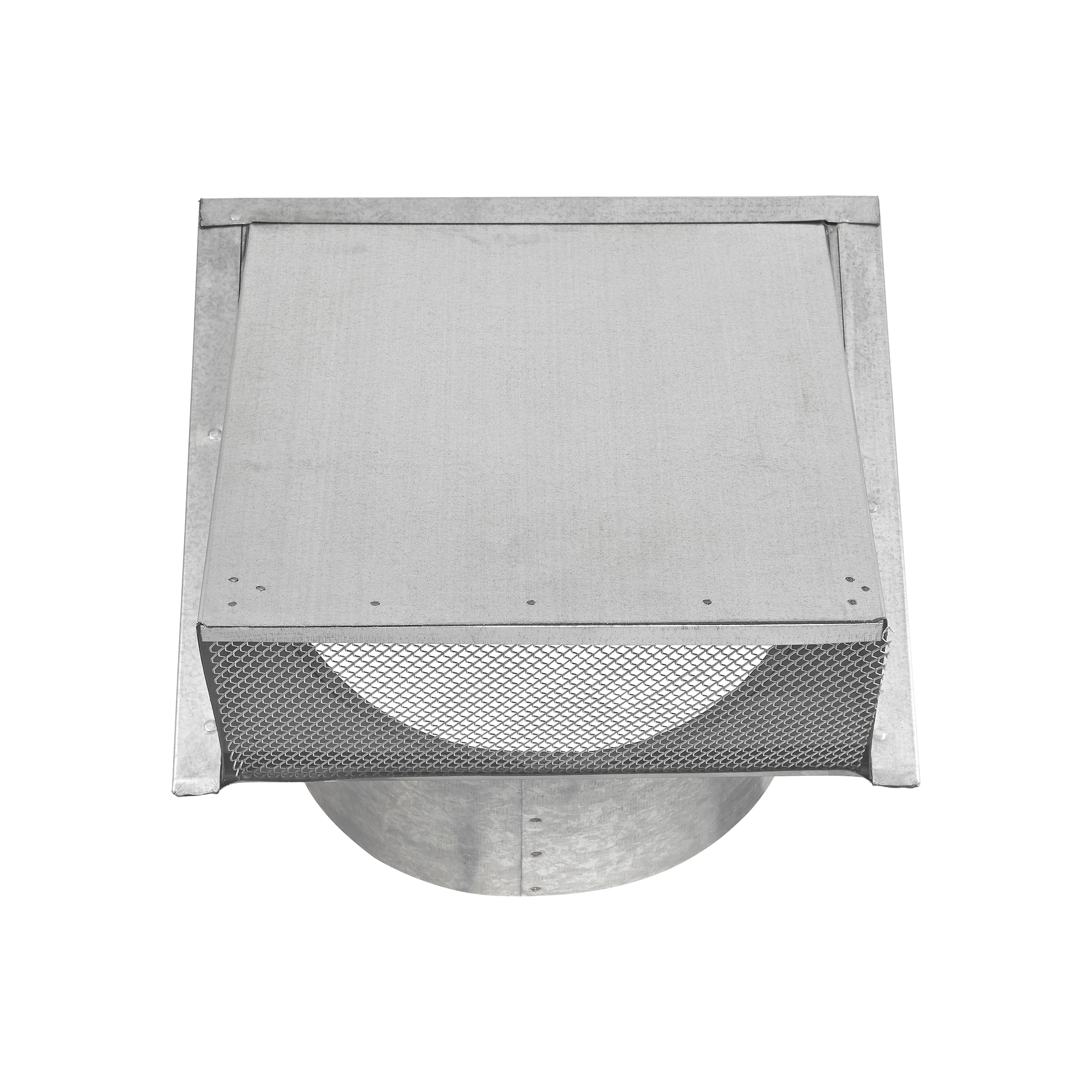 587GNDS-6-03 Galvanized Wall Fresh Air Intake Vent - Screen (No Damper) - 6 inch Pipe - Front