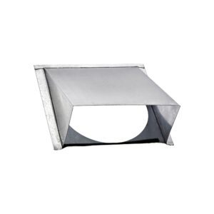 Galvanized Steel Wall Exhaust Hood Exhaust Vent - Spring Damper - Flush Mount - Opened