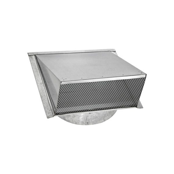 Galvanized Steel Wall Exhaust Hood Exhaust Vent - Spring Damper - Screen - 3 inch Pipe - Closed