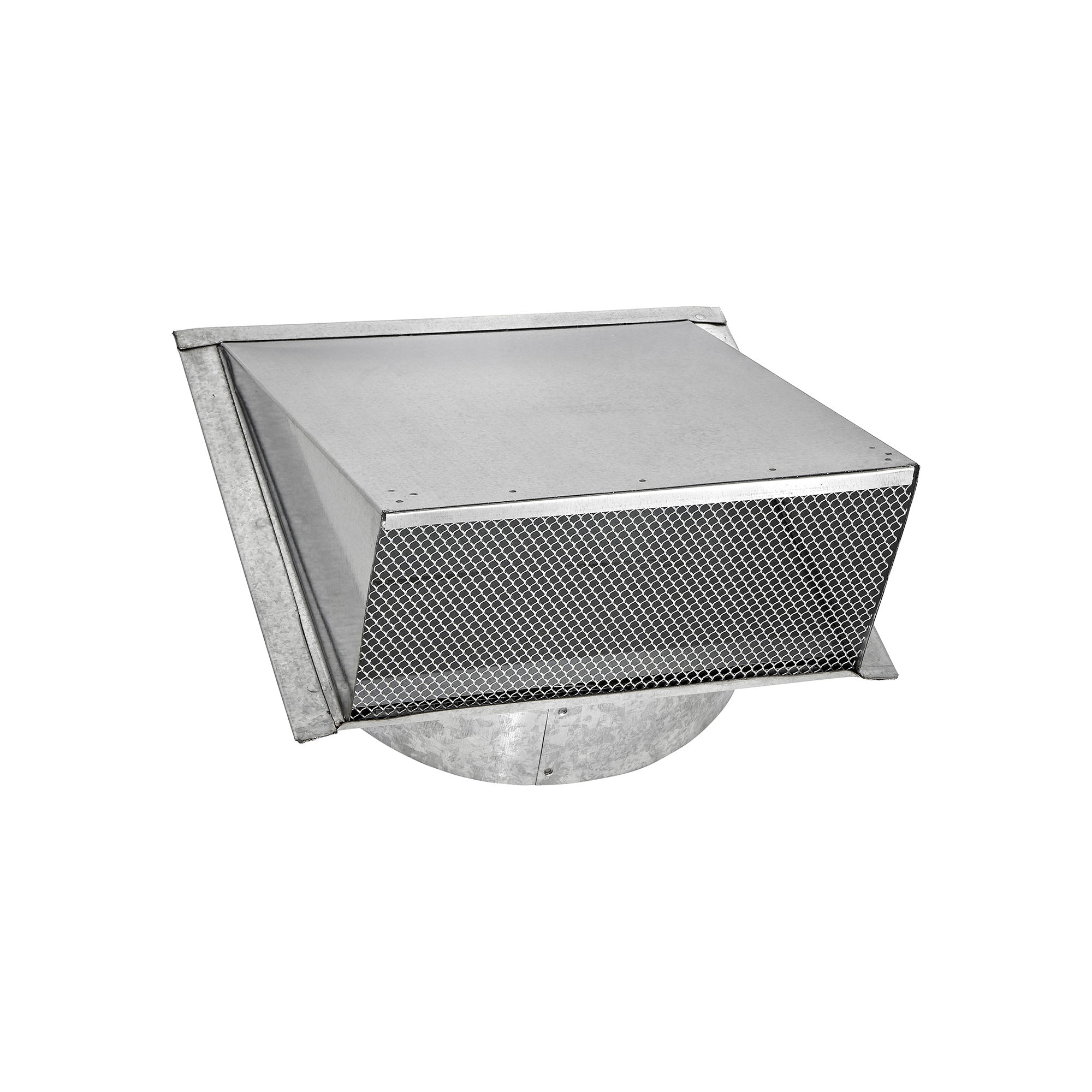 587GS-01 Galvanized Steel Wall Exhaust Hood Exhaust Vent - Spring Damper - Screen - 3 inch Pipe - Closed