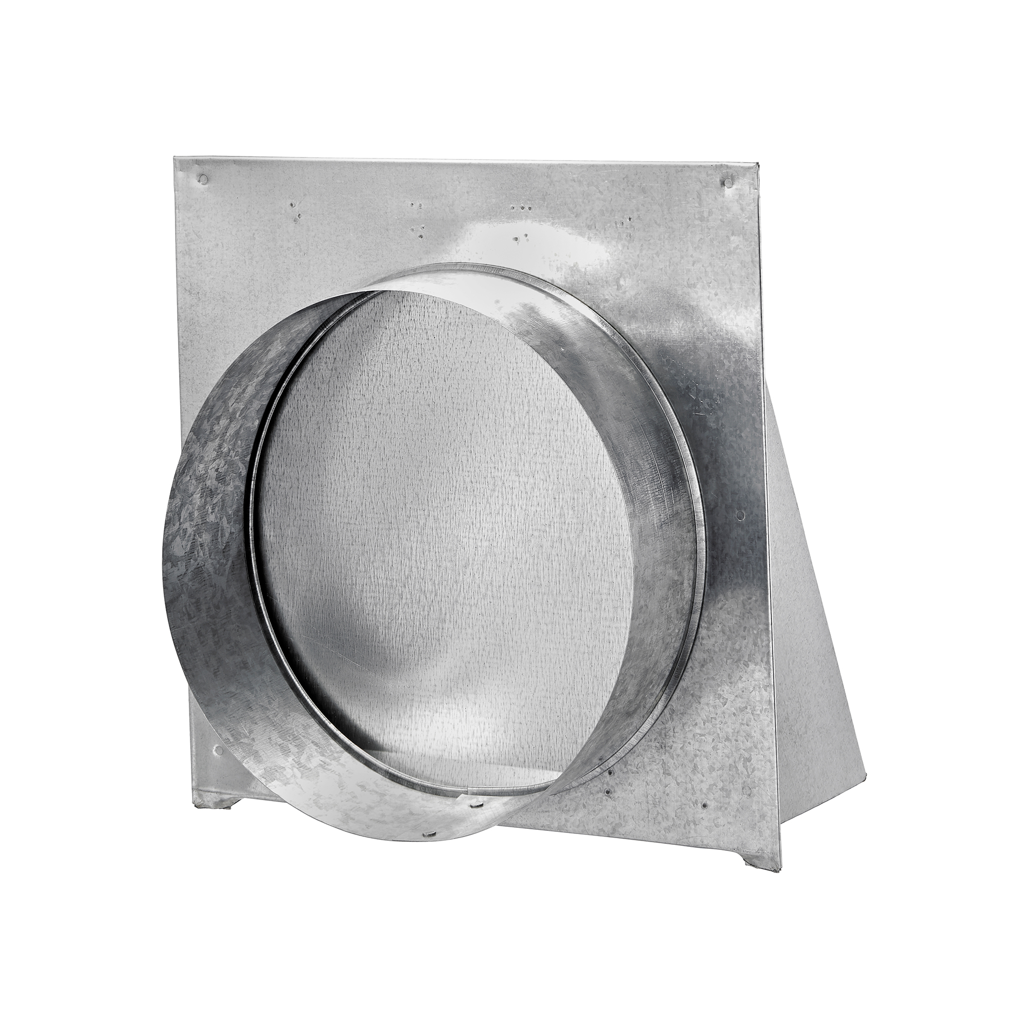 587GS-06 Galvanized Steel Wall Exhaust Hood Exhaust Vent - Spring Damper - Screen - 3 inch Pipe - Back