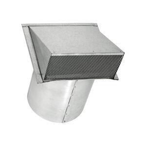 Galvanized Steel Wall Exhaust Hood Exhaust Vent - Spring Damper - Screen - 11 inch Pipe - Closed