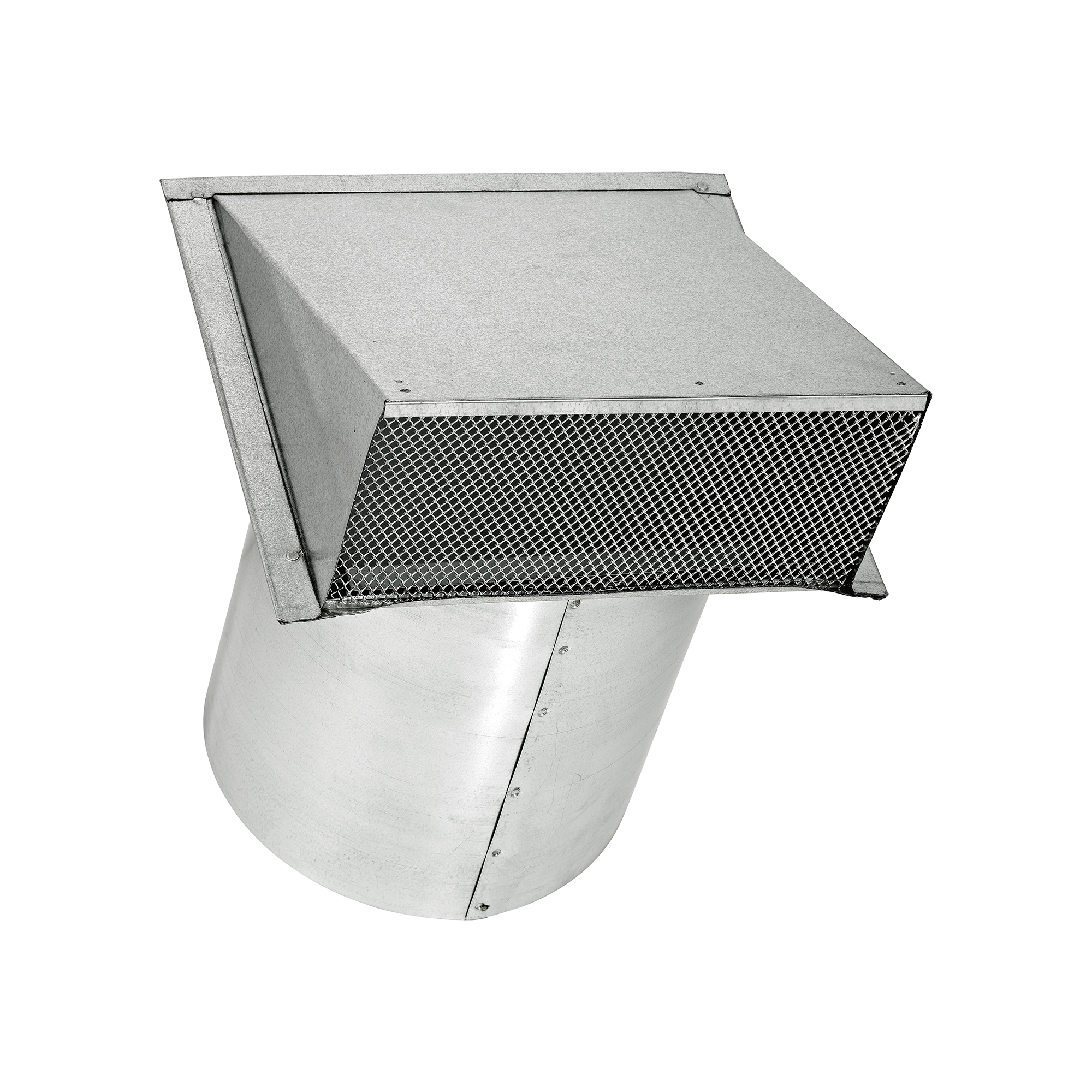 587GS-11-01 Galvanized Steel Wall Exhaust Hood Exhaust Vent - Spring Damper - Screen - 11 inch Pipe - Closed