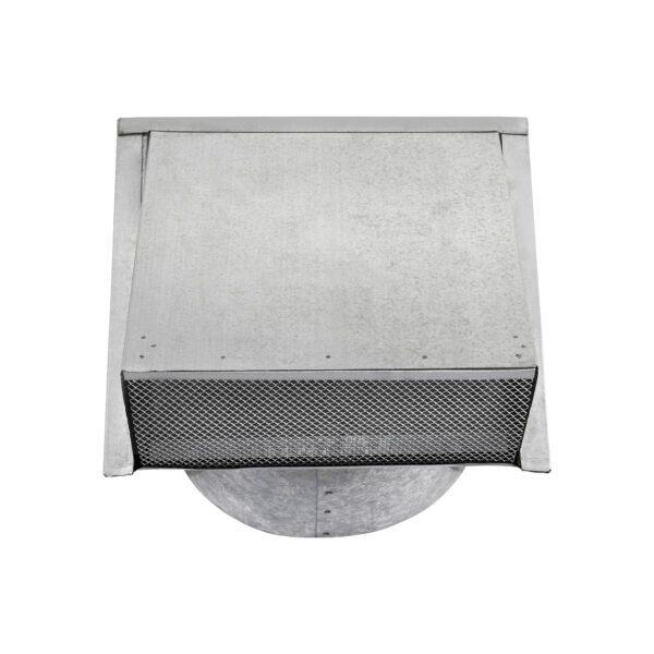 Galvanized Steel Wall Exhaust Hood Exhaust Vent - Spring Damper - Screen - 6 inch Pipe - Front
