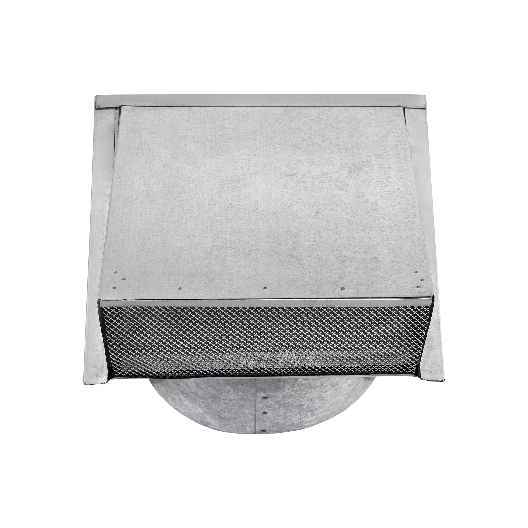 587GS-6-03 Galvanized Steel Wall Exhaust Hood Exhaust Vent - Spring Damper - Screen - 6 inch Pipe - Front