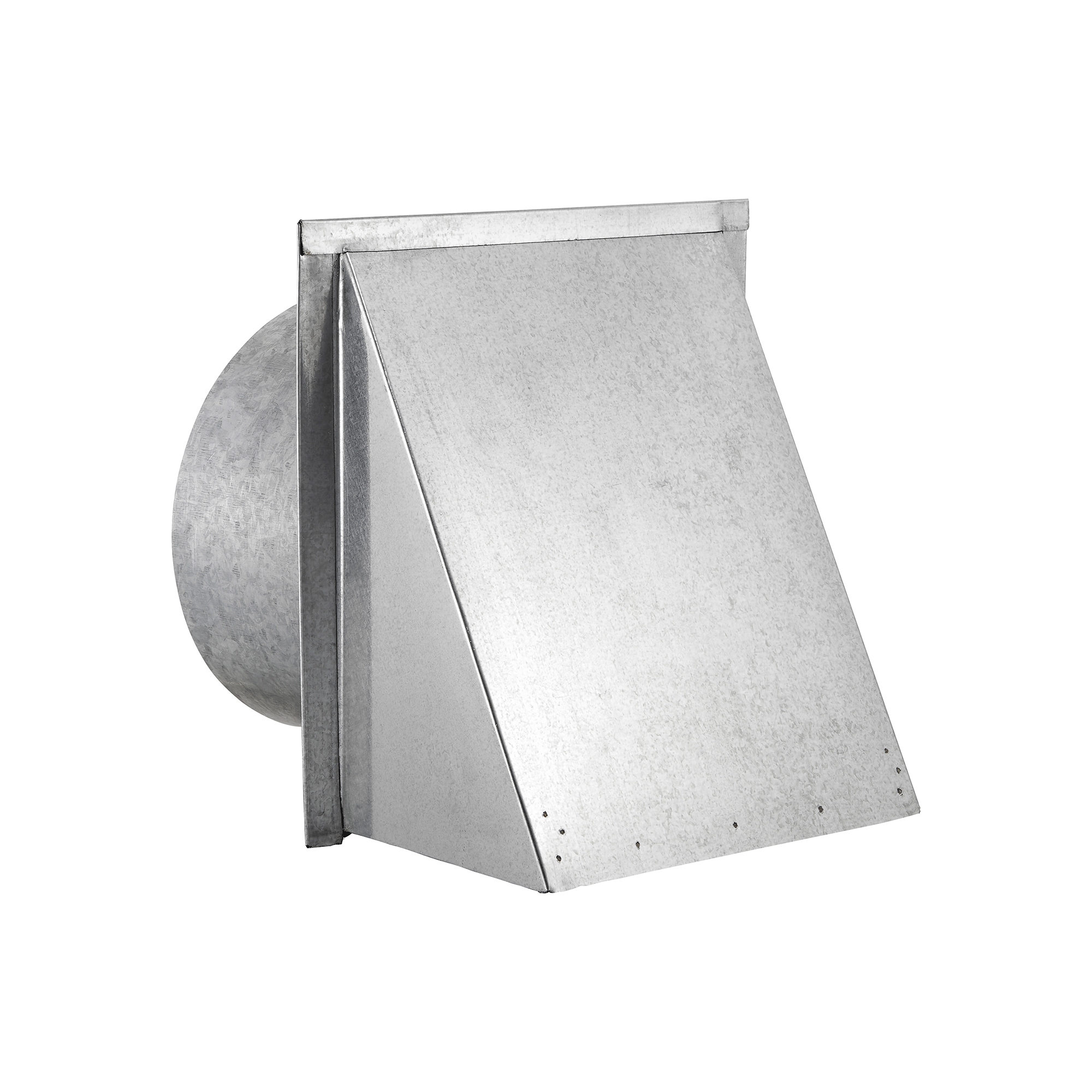 587GS-6-04 Galvanized Steel Wall Exhaust Hood Exhaust Vent - Spring Damper - Screen - 6 inch Pipe - Angle