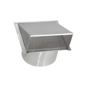 Aluminum Wall Exhaust Hood Exhaust Vent - Spring Damper - Screen - 6 inch Pipe - Closed