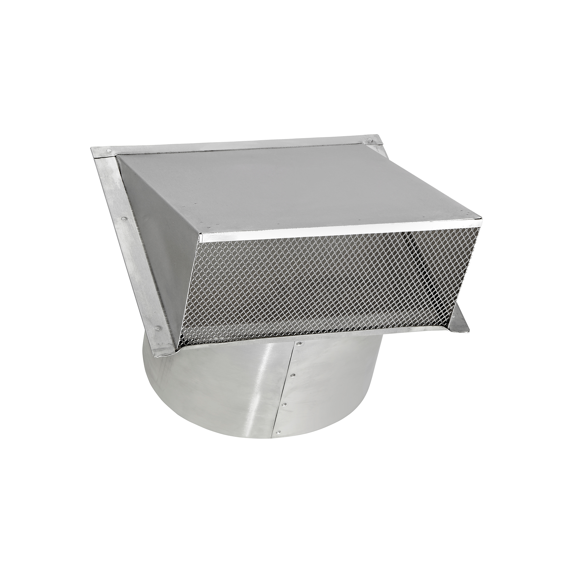 Aluminum Wall Exhaust Hood Exhaust Vent - Spring Damper - Screen - 6 inch Pipe - Closed