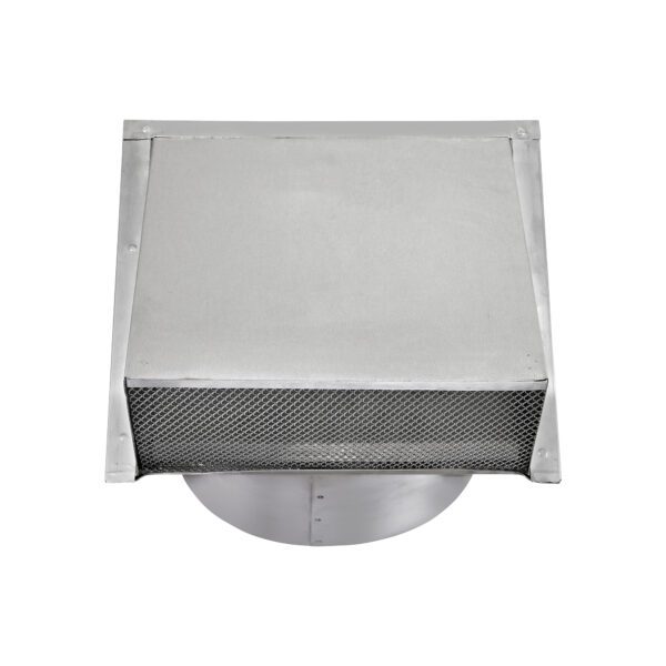 Aluminum Wall Exhaust Hood Exhaust Vent - Spring Damper - Screen - 6 inch Pipe - Front