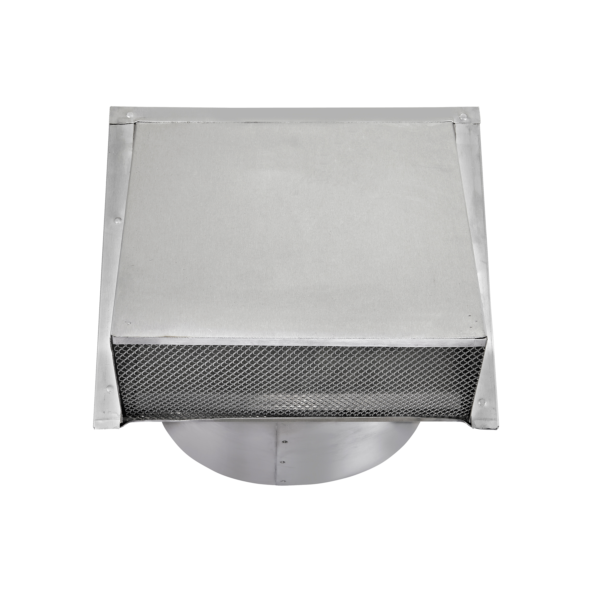 587S-6-02 Aluminum Wall Exhaust Hood Exhaust Vent - Spring Damper - Screen - 6 inch Pipe - Front