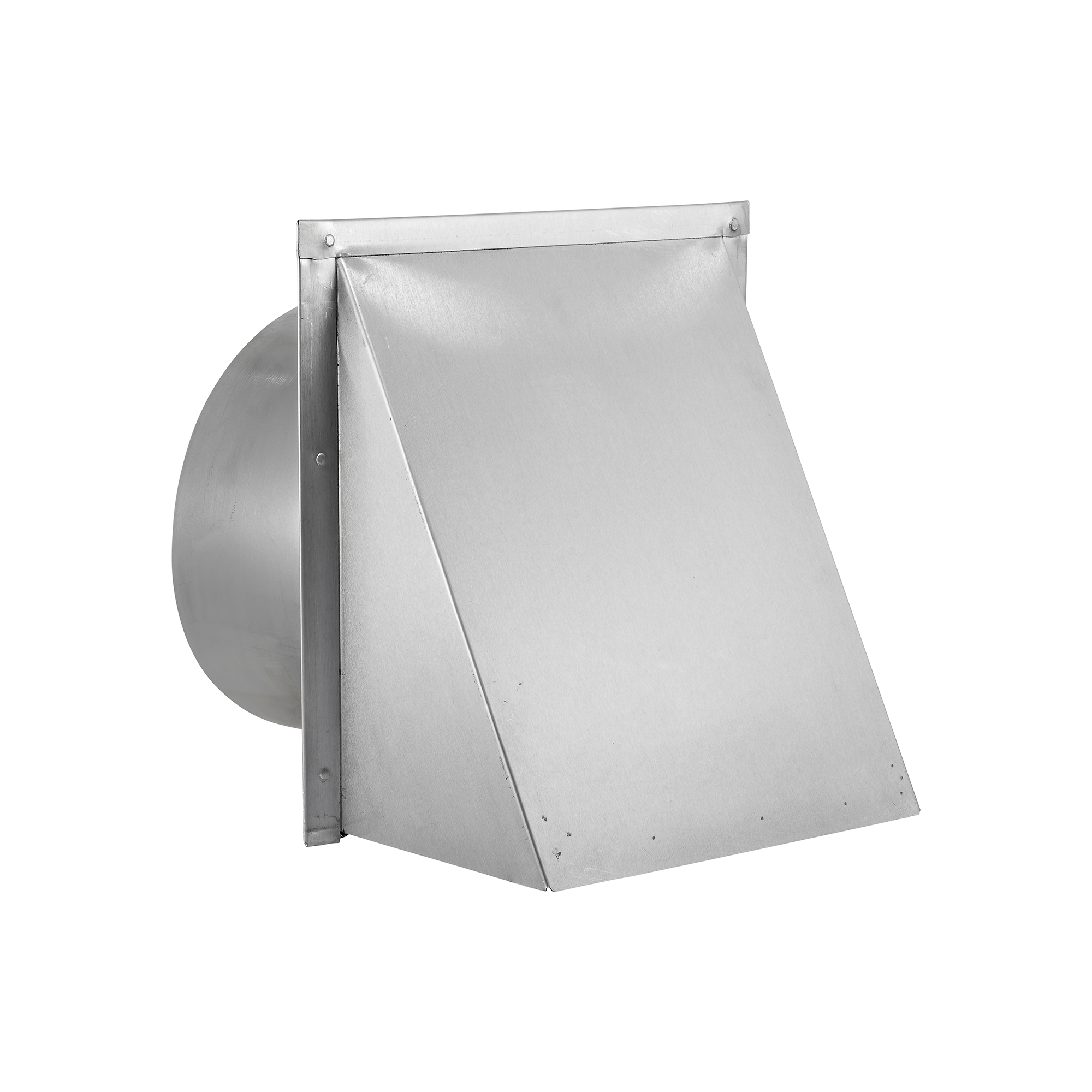 587S-6-03 Aluminum Wall Exhaust Hood Exhaust Vent - Spring Damper - Screen - 6 inch Pipe - Angle
