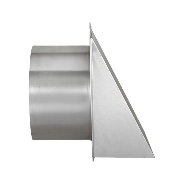 Aluminum Wall Exhaust Hood Exhaust Vent - Spring Damper - Screen - 6 inch Pipe - Side