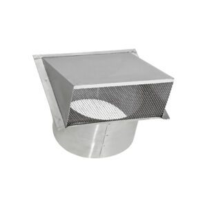 Aluminum Wall Exhaust Hood Exhaust Vent - Spring Damper - Screen - 6 inch Pipe - Opened