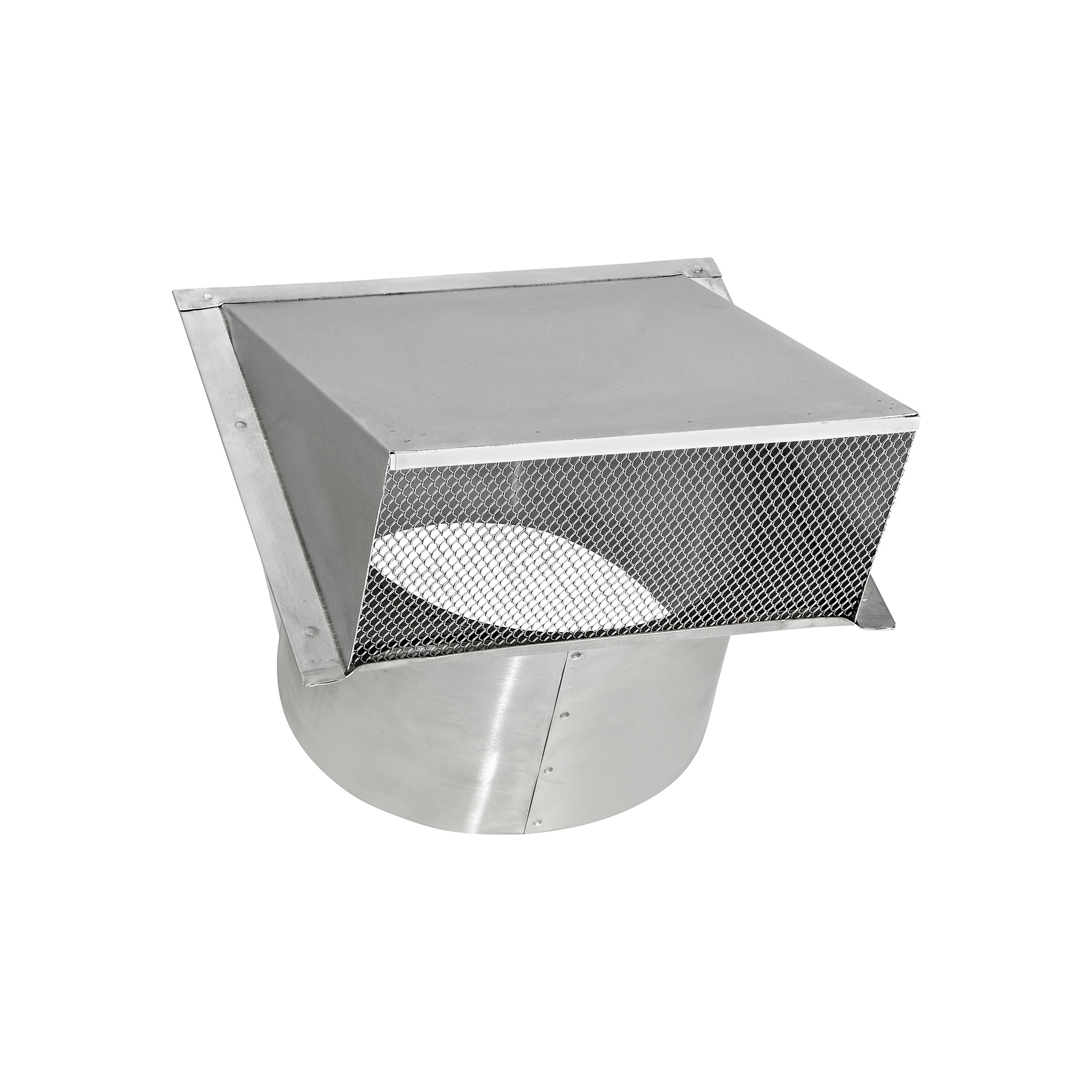 587S-6-06 Aluminum Wall Exhaust Hood Exhaust Vent - Spring Damper - Screen - 6 inch Pipe - Opened