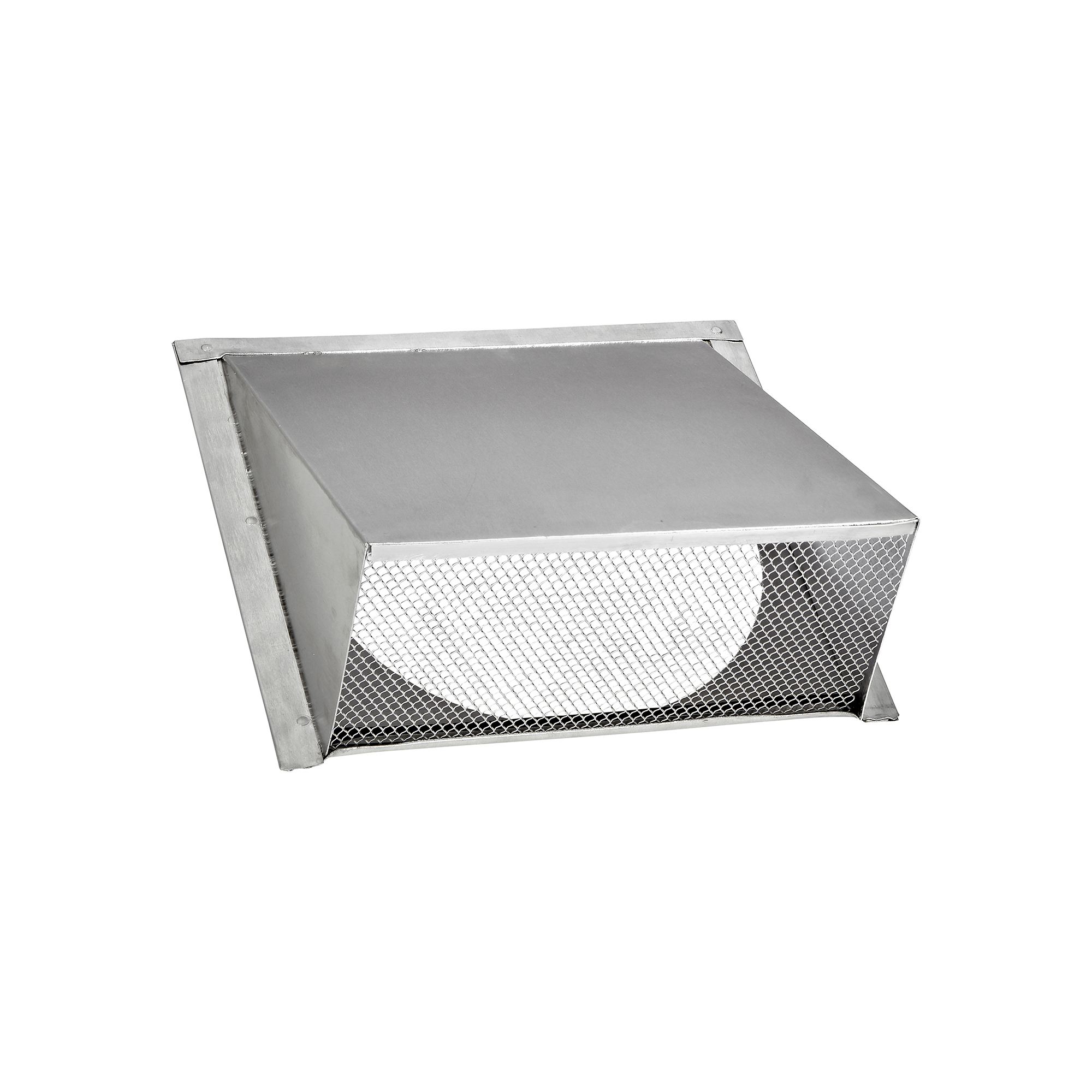 587SNT-01 Aluminum Wall Exhaust Hood Exhaust Vent - Spring Damper - Screen - Flush Mount - Opened