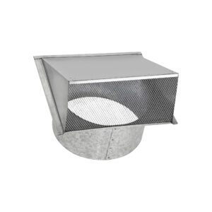 Galvanized Steel Fresh Air Intake Vent - Screen (No Damper) - 6 inch Pipe - Opened