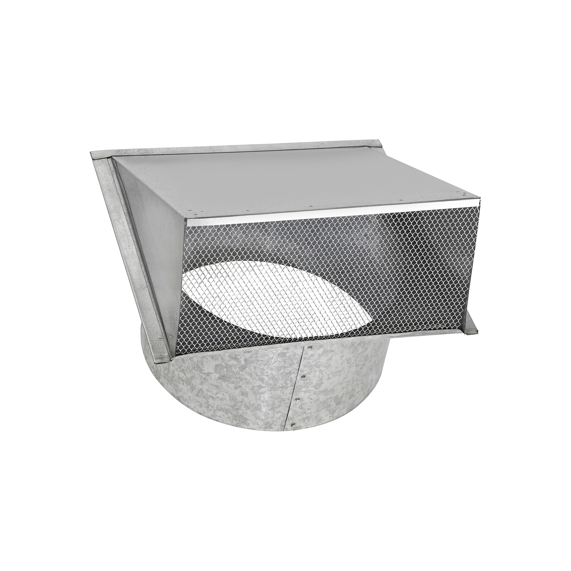 Galvanized Steel Fresh Air Intake Vent - Screen (No Damper) - 6 inch Pipe - Opened