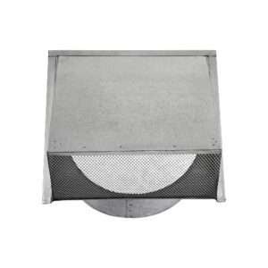 Galvanized Steel Fresh Air Intake Vent - Screen (No Damper) - 6 inch Pipe - Front