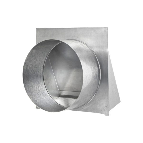 Galvanized Steel Fresh Air Intake Vent - Screen (No Damper) - 6 inch Pipe - Back
