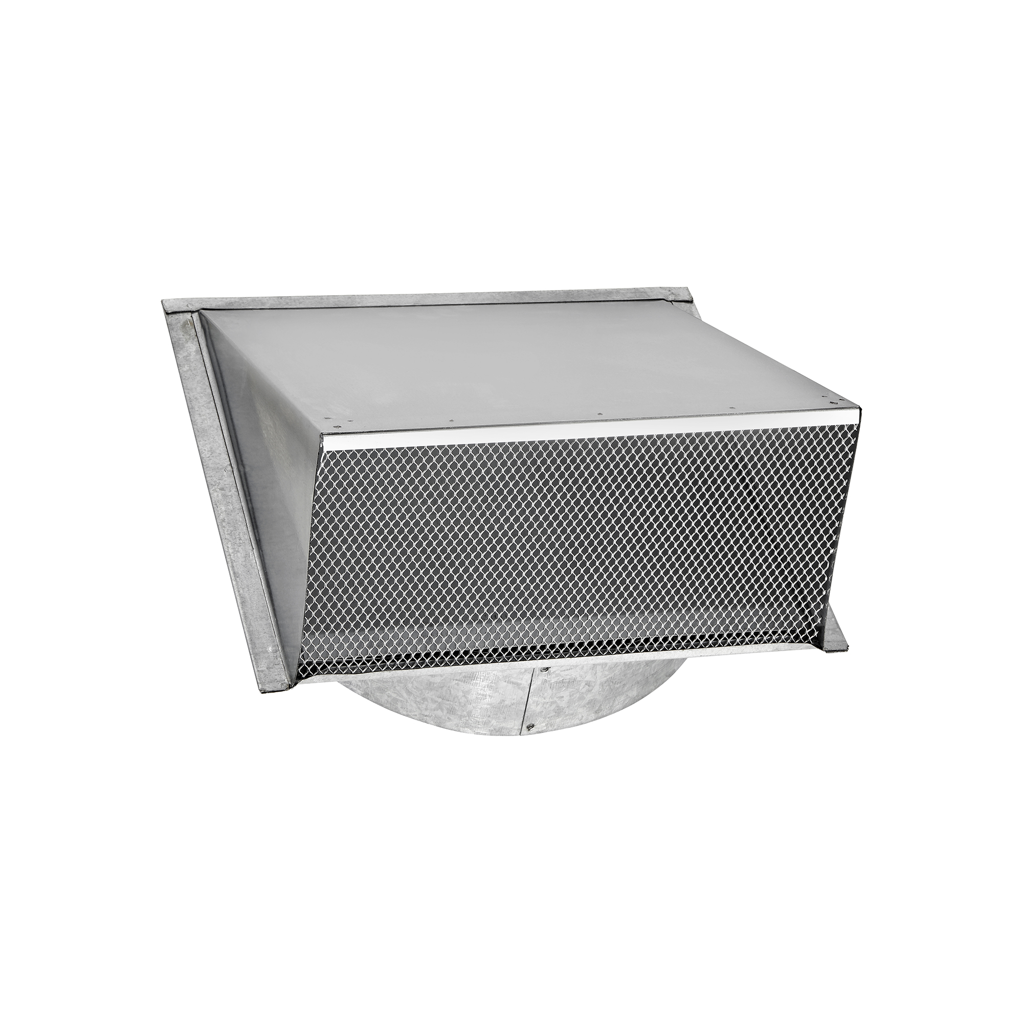 Galvanized Steel Wall Exhaust Hood Exhaust Vent - Spring Damper - Screen - 3 inch Pipe - Closed