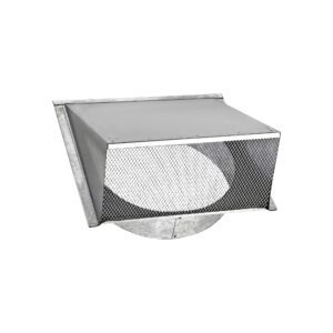 Galvanized Steel Wall Exhaust Hood Exhaust Vent - Spring Damper - Screen - 3 inch Pipe - Opened