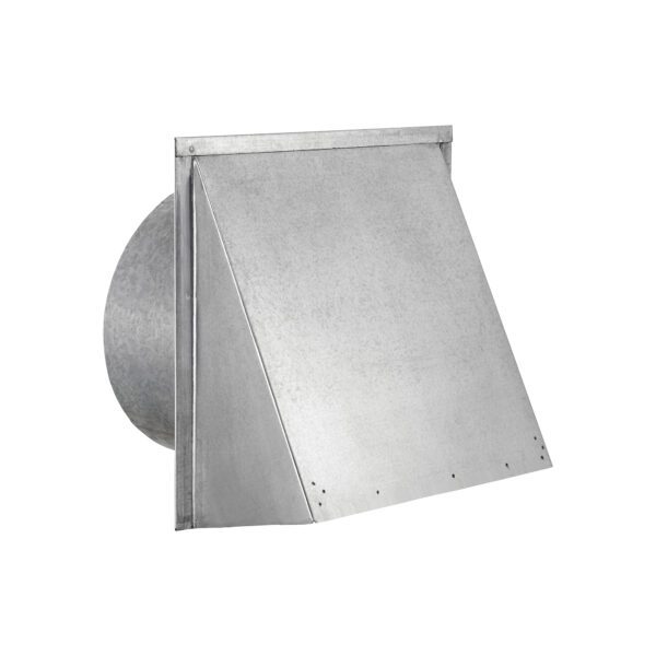 Galvanized Steel Wall Exhaust Hood Exhaust Vent - Spring Damper - Screen - 3 inch Pipe - Angle