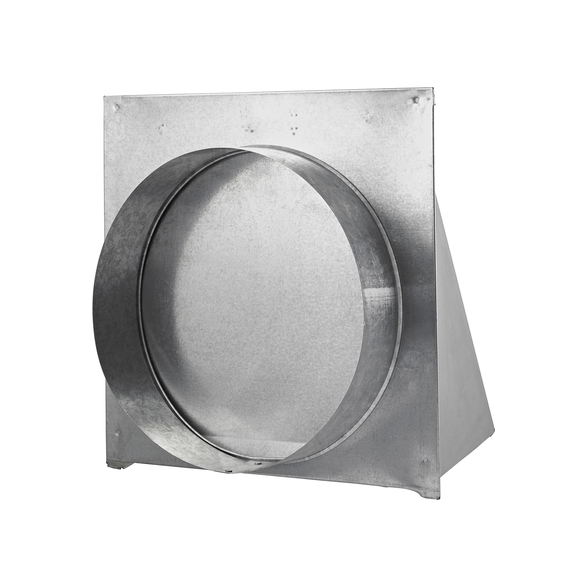 588GS-06 Galvanized Steel Wall Exhaust Hood Exhaust Vent - Spring Damper - Screen - 3 inch Pipe - Back