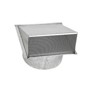 Galvanized Steel Wall Exhaust Hood Exhaust Vent - Spring Damper - Screen - 6 inch Pipe - Closed