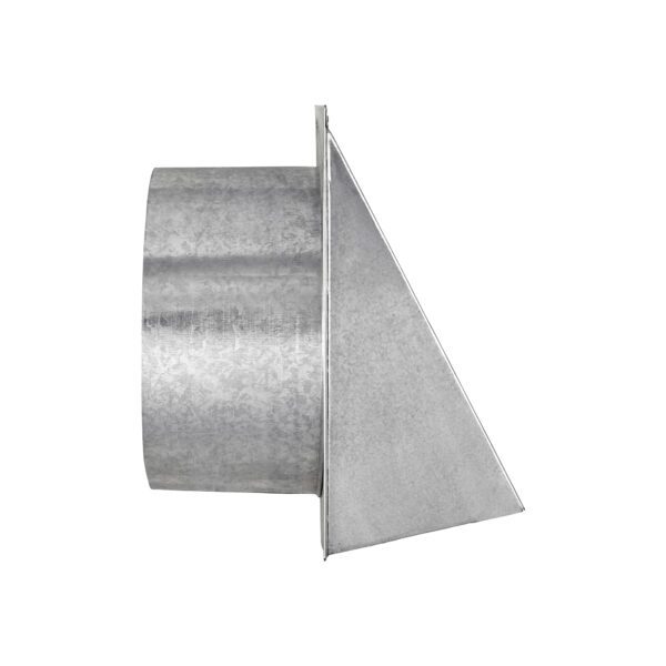 Galvanized Steel Wall Exhaust Hood Exhaust Vent - Spring Damper - Screen - 6 inch Pipe - Side