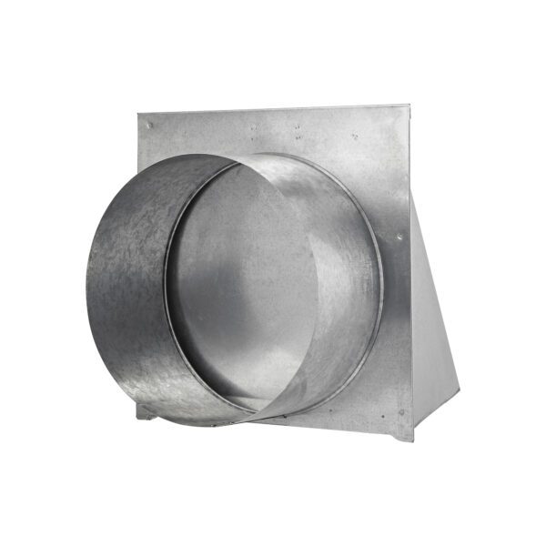 Galvanized Steel Wall Exhaust Hood Exhaust Vent - Spring Damper - Screen - 6 inch Pipe - Back