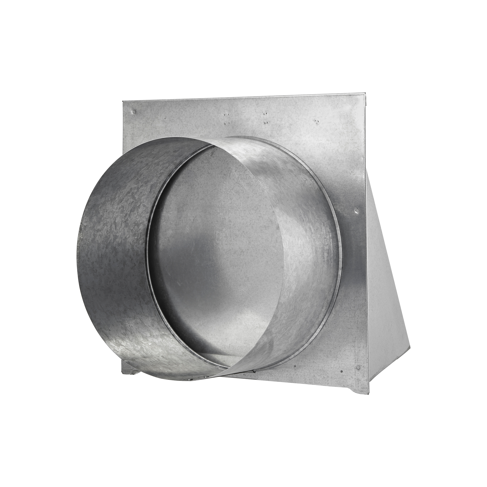 Galvanized Steel Wall Exhaust Hood Exhaust Vent - Spring Damper - Screen - 6 inch Pipe - Back