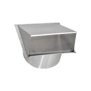 Aluminum Wall Exhaust Hood Exhaust Vent - Spring Damper - Screen - 6 inch Pipe - Closed