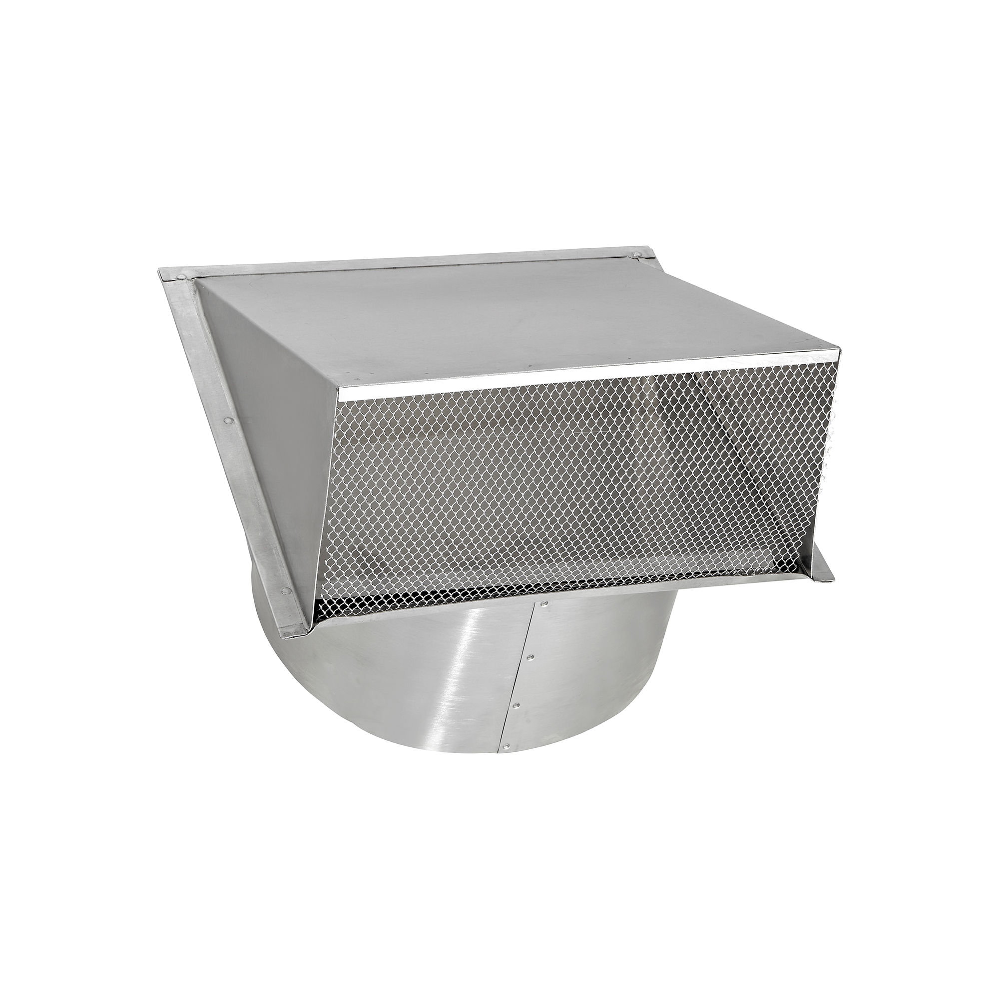 Aluminum Wall Exhaust Hood Exhaust Vent - Spring Damper - Screen - 6 inch Pipe - Closed