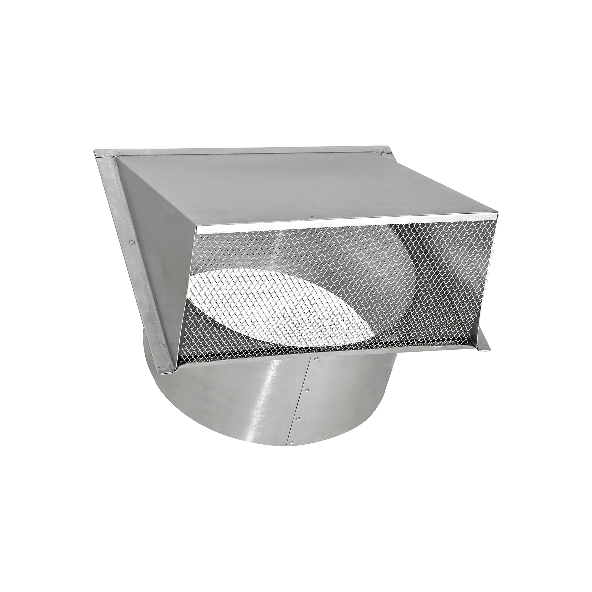 588S-6-02 Aluminum Wall Exhaust Hood Exhaust Vent - Spring Damper - Screen - 6 inch Pipe - Opened