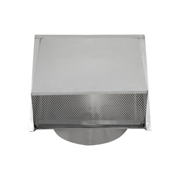 Aluminum Wall Exhaust Hood Exhaust Vent - Spring Damper - Screen - 6 inch Pipe - Front