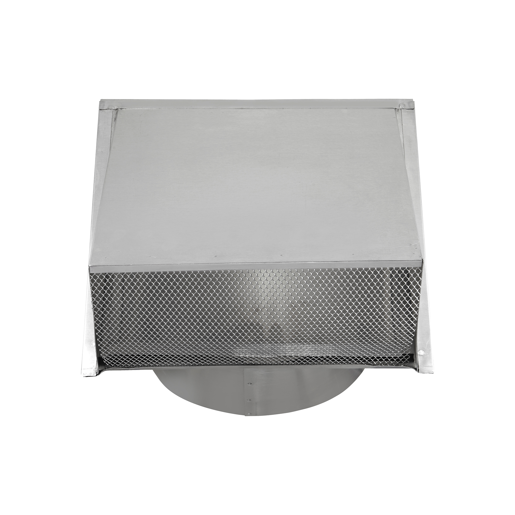 588S-6-03 Aluminum Wall Exhaust Hood Exhaust Vent - Spring Damper - Screen - 6 inch Pipe - Front