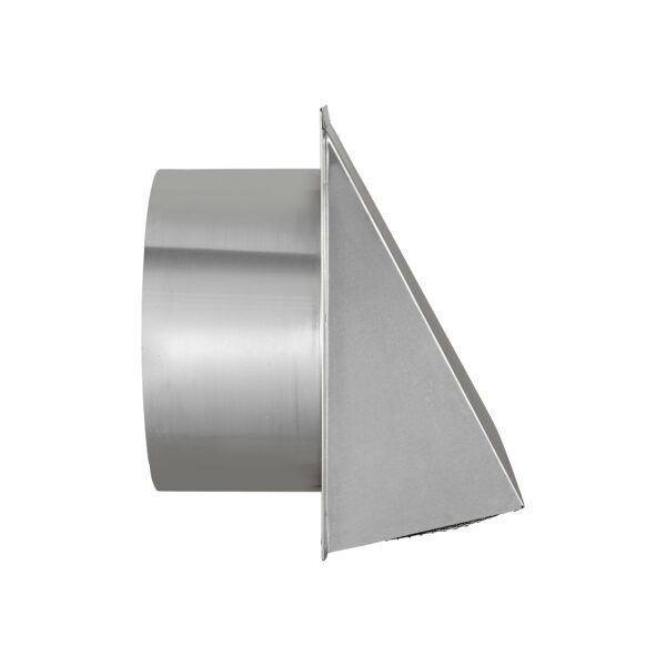Aluminum Wall Exhaust Hood Exhaust Vent - Spring Damper - Screen - 6 inch Pipe - Side