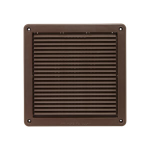 Brown Plastic Fresh Air Intake Vent (Mini Louver) - Removable Screen - Flush Mount - Front