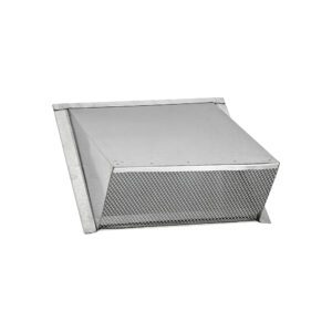Galvanized Steel Wall Exhaust Hood Exhaust Vent - Spring Damper - Screen - Flush Mount - Closed