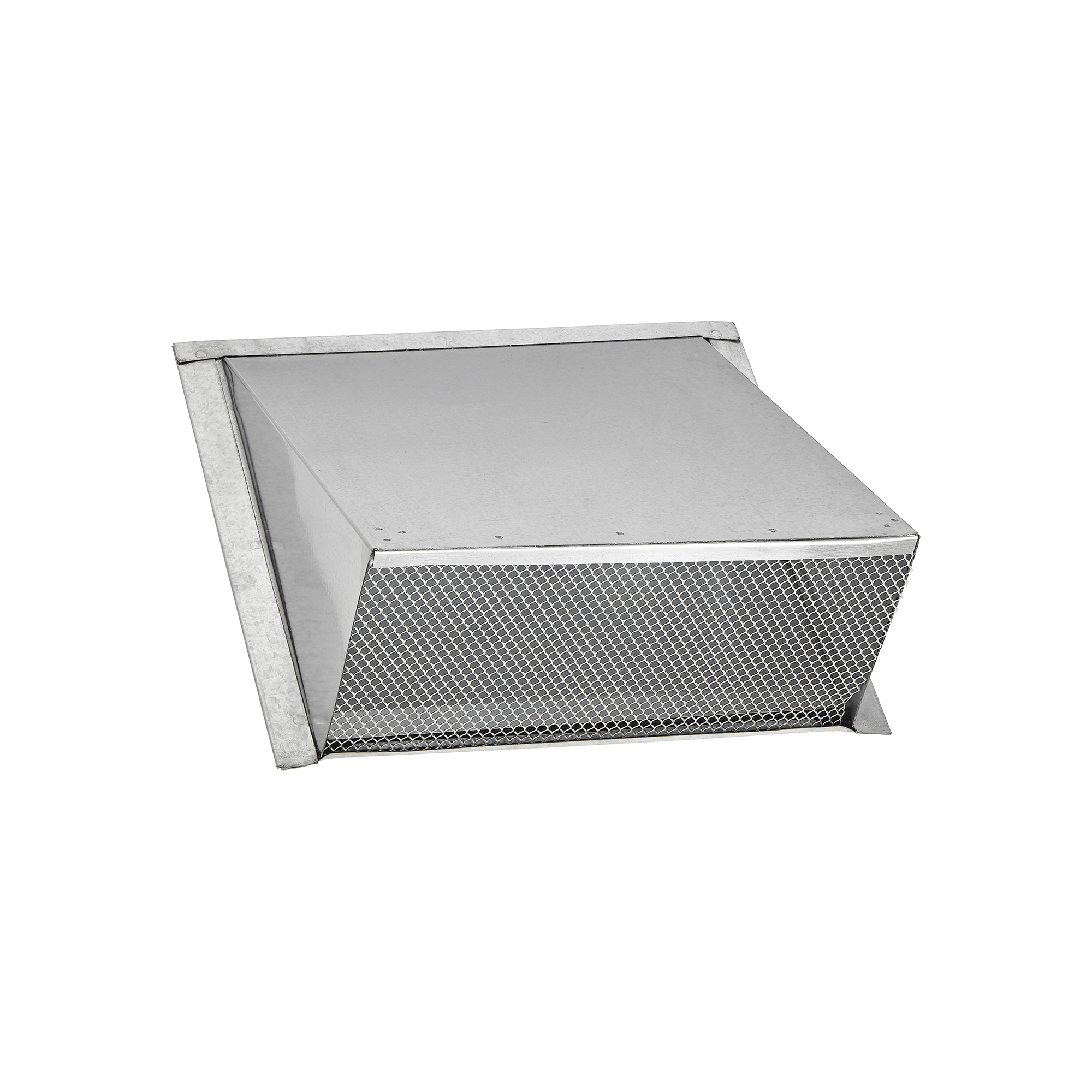 Galvanized Steel Wall Exhaust Hood Exhaust Vent - Spring Damper - Screen - Flush Mount - Closed