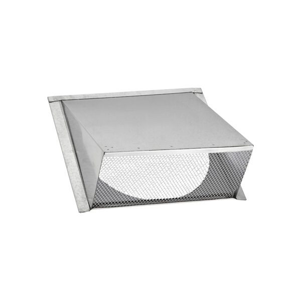 Galvanized Steel Wall Exhaust Hood Exhaust Vent - Spring Damper - Screen - Flush Mount - Opened