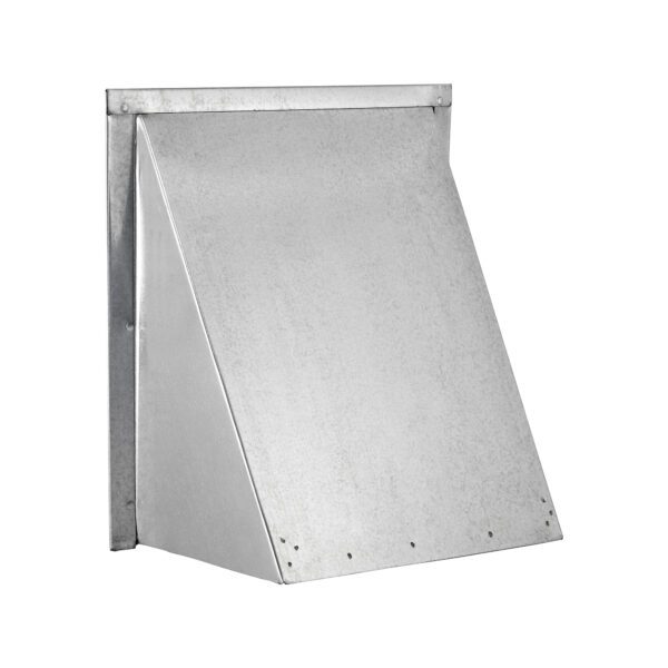 Galvanized Steel Wall Exhaust Hood Exhaust Vent - Spring Damper - Screen - Flush Mount - Angle